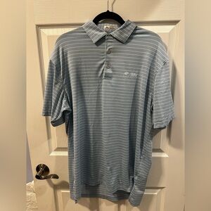 Peter Millar Sea Island Polo Shirt Blue Striped Men’s Large L Golf